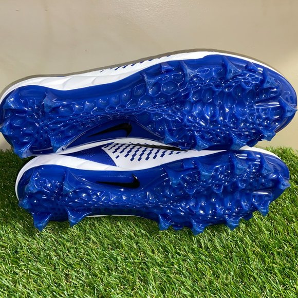 Nike Alpha Menace Pro 2 Mid White Blue PE Football Cleats BV3945-101 Mens 14 NEW